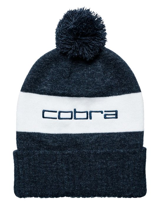 Cobra Pom Golf Beanie - Navy/White 