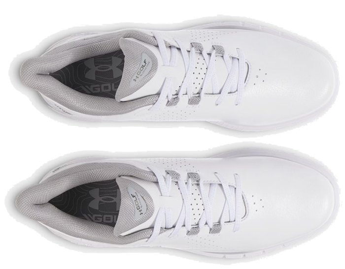 Men Sz 8.5 Under Armour Golf Shoes Drive Fade Spikeless White Silver 3026922-102 Under Armour UA HOVR Drive Fade Spikeless Golf Shoes White  main image 2