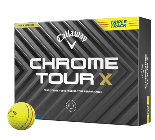 Callaway Chrome Tour X Triple Track Golf Balls - Yellow