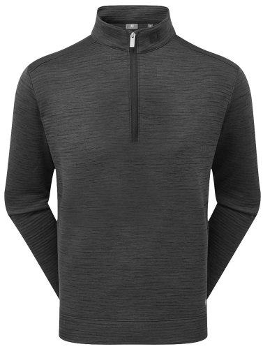 FootJoy ThermoSeries Space Dye Midlayer Golf Pullover - Black