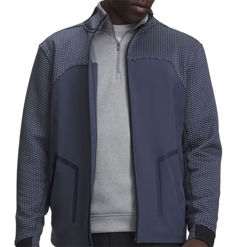 Under Armour Drive Pro Hybrid Full Zip Golf Jacket - Downpour Gray/White (044)