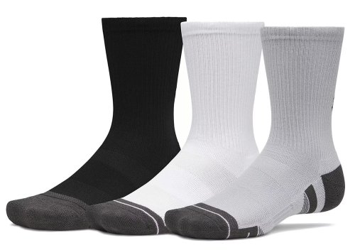 Under Armour Performance Tech 3-Pack Golf Socks - Mod Gray/White/Jet Gray (011)